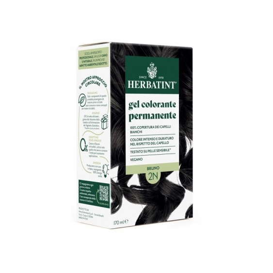 Herbatint Gel Colorante Permanente Per Capelli N.2N Bruno 170 Ml