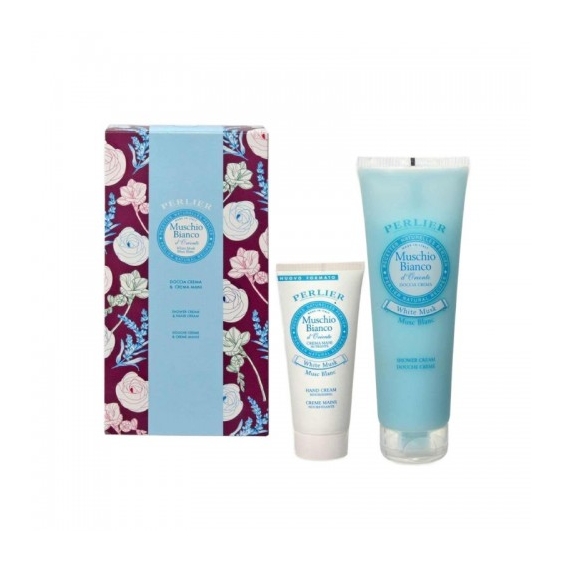 Perlier Cofanetto Muschio Bianco Doccia Crema 250 Ml & Crema Mani 100 Ml