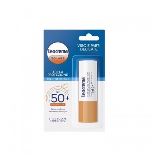 Leocrema Tripla Protezione Stick Solare SPF50+ Viso E Corpo 12 Ml