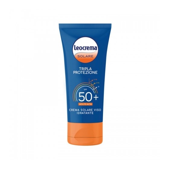 Leocrema Tripla Protezione SPF50+ Crema Solare Viso Idratante 50 Ml