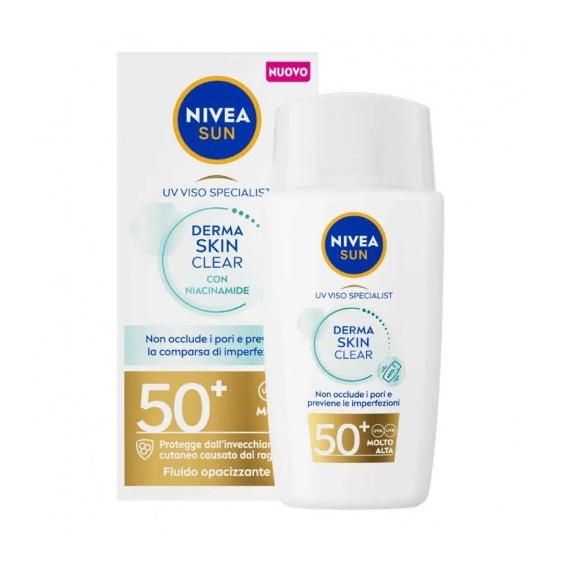 Nivea Sun Viso Derma Skin Clear FP50+ Protezione Solare Viso 40 Ml