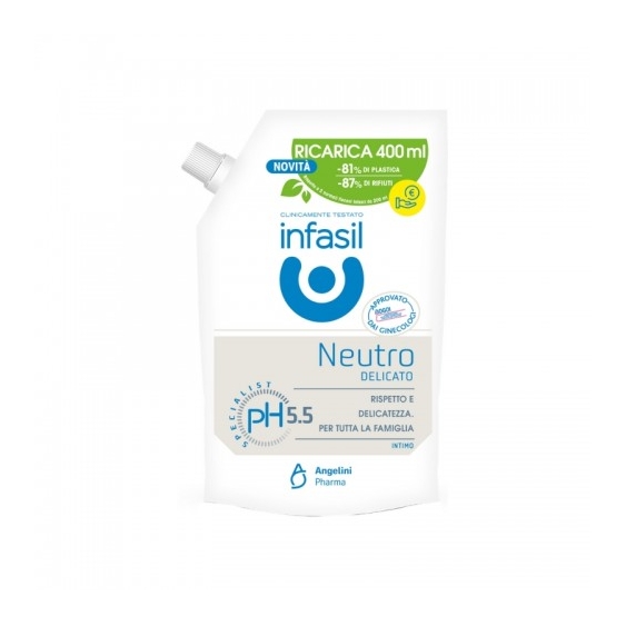 Infasil Neutro Detergente Intimo Per Tutta La Famiglia Ecoricarica Da 400 Ml