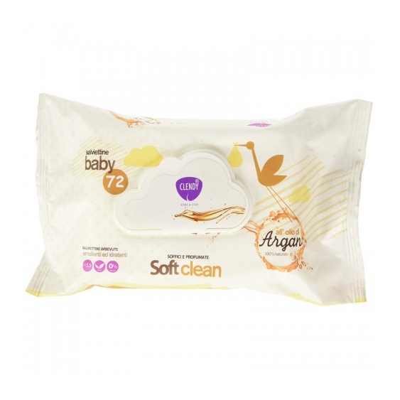 Clendy Soft Clean 72 Salviettine Baby All'Olio Di Argan