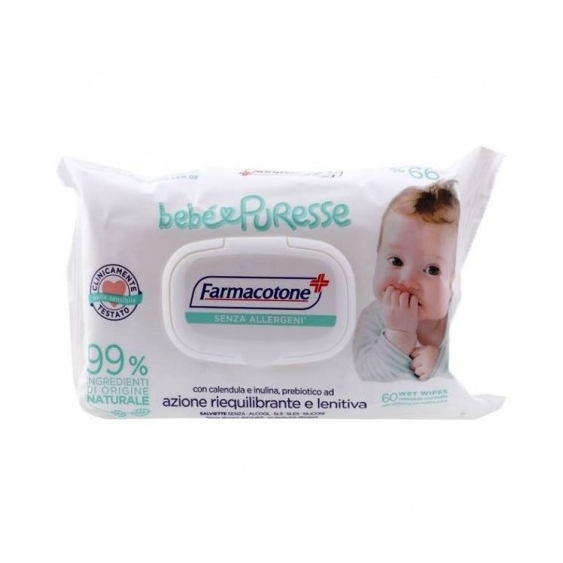 Farmacotone Bebe Puresse 60 Salviette Per L'Igiene Dei Neonati