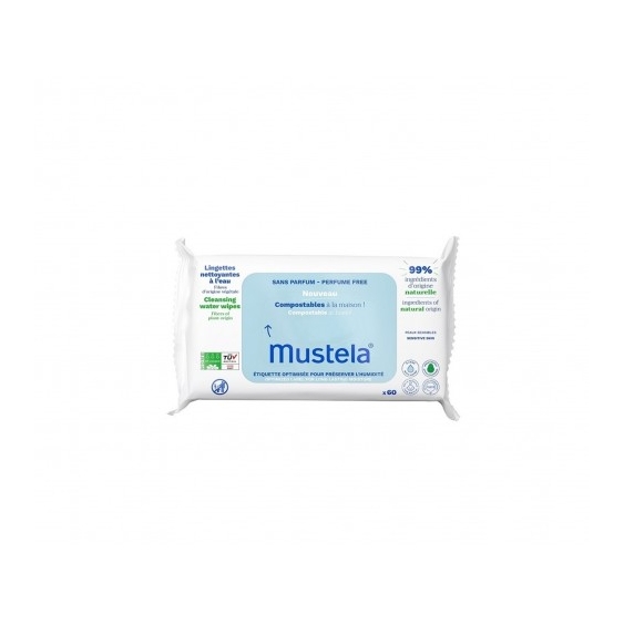 Mustela Salviette Compostabili All'Acqua Senza Profumo 60 Salviettine