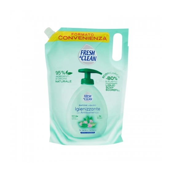 Fresh & Clean Igienizzante Tè Verde E Verbena Sapone Liquido Eco Ricarica 1 L