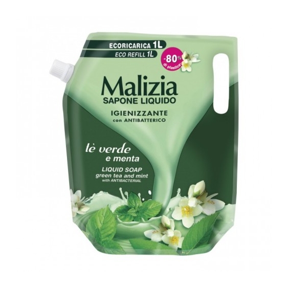 Malizia Tè Verde E Menta Ecoricarica Sapone Igienizzante 1 L