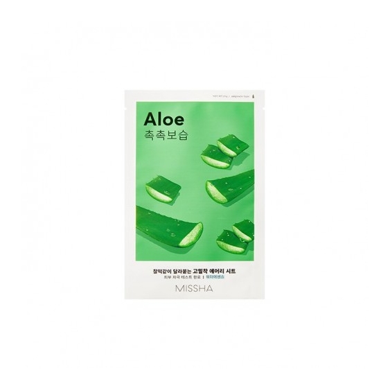 Missha Airy Fit Sheet Mask Aloe Maschera Viso Coreana Illuminante E Nutriente