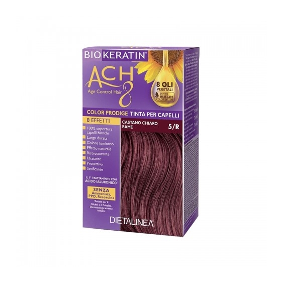 Dietalinea Biokeratin Ach 8 Color Prodige Tinta N. 5/R Castano Chiaro Rame