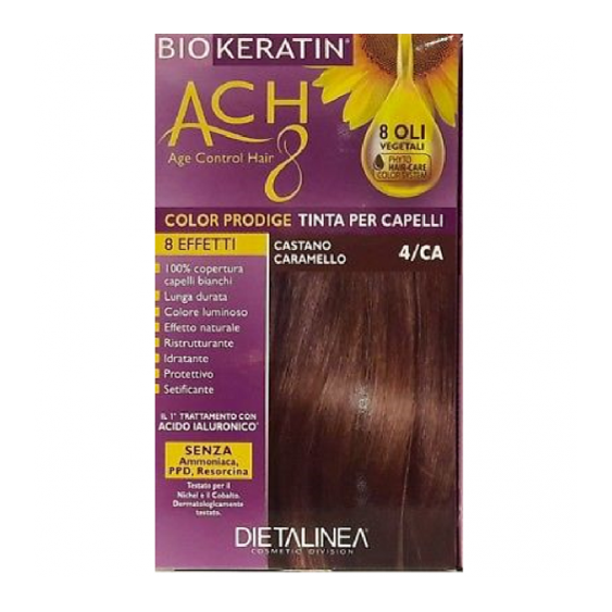 Dietalinea Biokeratin Ach 8 Color Prodige Tinta Per Capelli N. 4/ca Castano Caramello