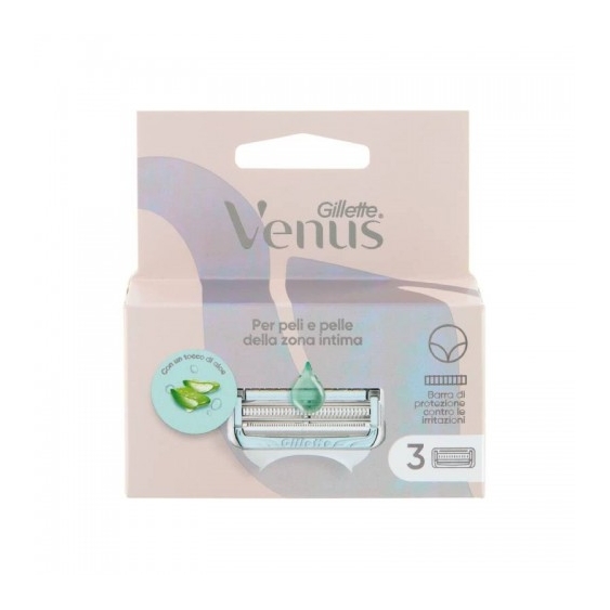 Gillette Venus Per Peli E Pelle Della Zona Intima 3 Lamette Di Ricambio Per Rasoio