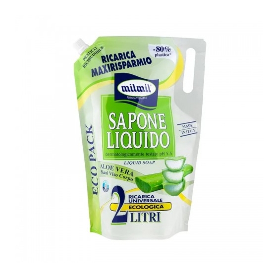 Mil Mil Sapone Liquido All'Aloe Vera Ecoricarica Da 2 L