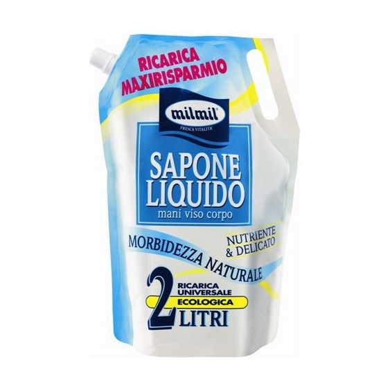 Mil Mil Sapone Liquido Per Mani Viso Corpo Nutriente E Delicato Ricarica 2 L