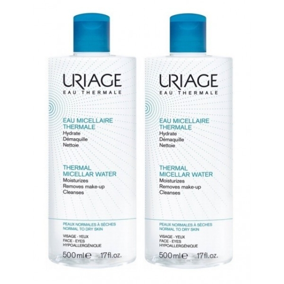 Uriage Eau Micellaire Thermale - Peaux Normales à Sèches 2X500ML