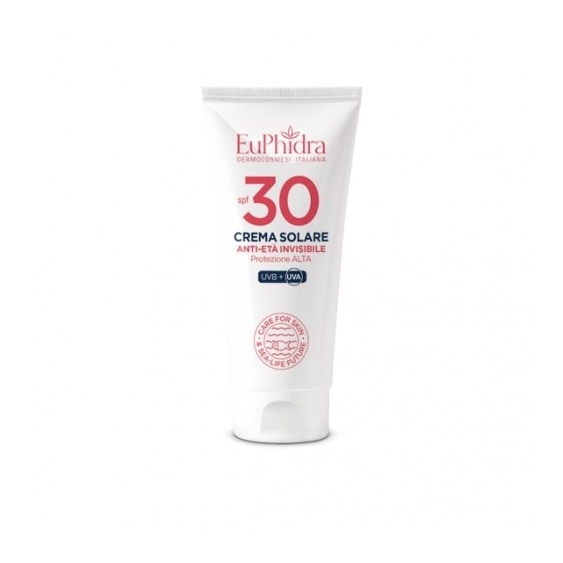 Euphidra Crema Solare Viso 30 SPF Invisibile Anti-Età Protezione Alta 50 Ml