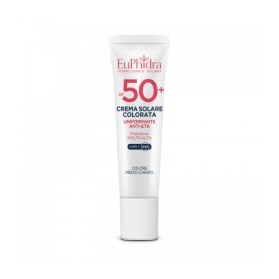 Euphidra Crema Solare Viso 50+ SPF Colorata Protezione Molto Alta 30 Ml Medio Chiara