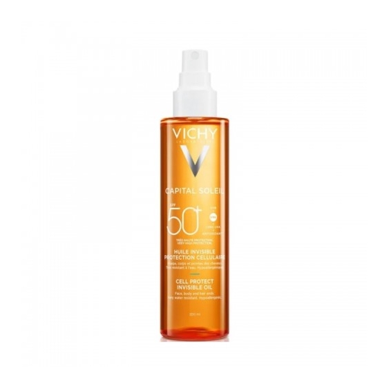 Vichy Crema Solare 50+ SPF Spray Olio Invisibile Capital Soleil Cell Protect Protezione Molto Alta 200 Ml