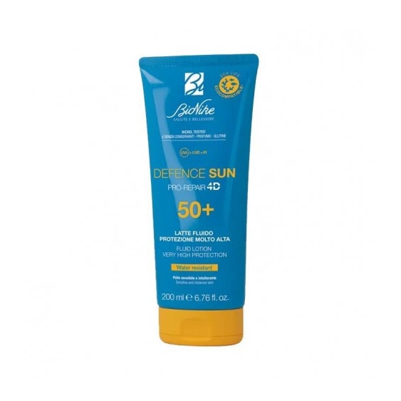 Bionike Crema Solare 50+ SPF Latte Fluido Defence Sun Protezione Molto Alta 200 Ml