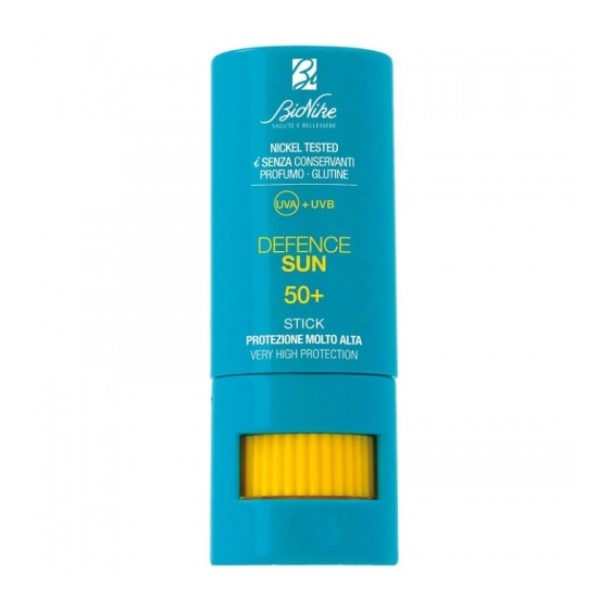 Bionike Crema Solare Viso 50+ SPF Stick Per Zone Sensibili Defence Sun Protezione Molto Alta 9 Ml