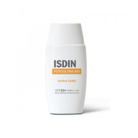 Isdin Crema Solare Viso 50+ SPF Fotoprotettore Fotoultra 100 Active Unify Protezione Molto Alta 50 Ml
