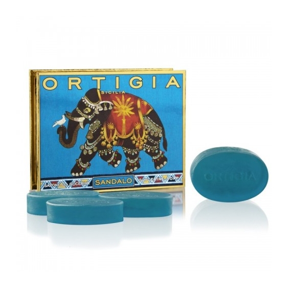 Ortigia Sandalo Scatolacola Con 4 Saponi Da 40 G