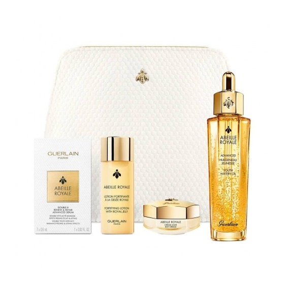 Guerlain Abeille Royale - Advanced Youth Watery Oil + Lotion Fortifiante + Double R Renew & Repair Advanced Serum + Crema Giorno
