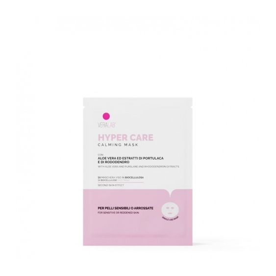 Veralab Hyper Care - Maschera Viso Lenitiva E Idratante In Biocellulosa Per Pelle Irritata 15 Ml
