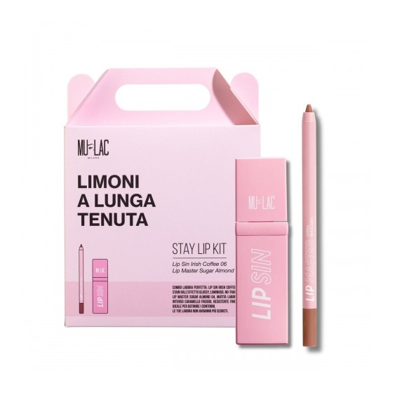 Mulac Limoni A Lunga Tenuta Stay Lip Kit - Lip Sin Irish Coffee N. 06 + Lip Master Sugar Almond N. 04