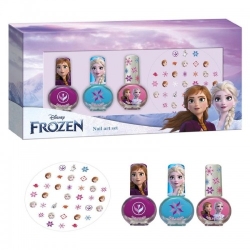 Disney Cofanetto Frozen Nail Art - 3 Smalti + Decorazioni Assortite Per Unghie