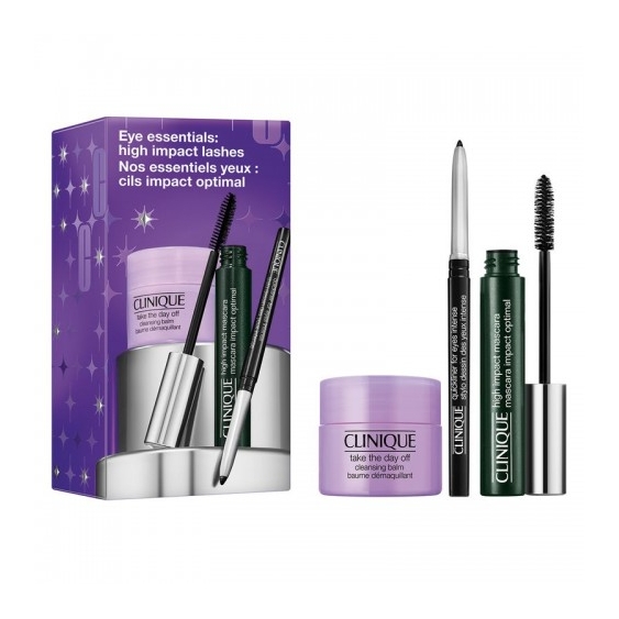 Clinique Cofanetto High Impact Mascara Nero + Quickliner For Eyes Intense Nero + Take The Day Off Cleansing Balm