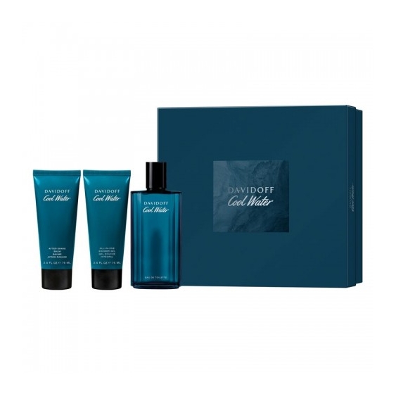 Davidoff Cofanetto Cool Water - Edt Uomo 125 Ml Vapo + Shower Gel Uomo 75 Ml + After Shave Balm Uomo 75 Ml
