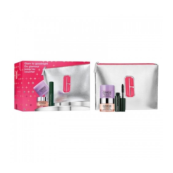 Clinique Glam to Goodnight - Contorno Occhi + Mascara + Balsamo Struccante + Pochette