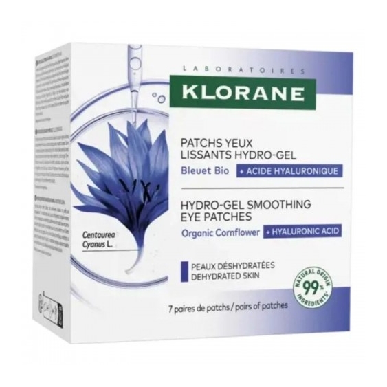 Klorane Patchs Yeux Lissant Hydro-Gel - 7 Paia Di Patche Per Uno Sguardo Riposato E Idratato