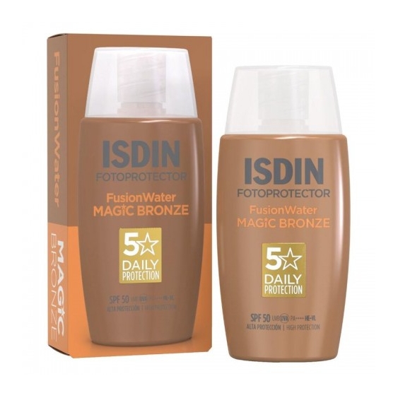 Isdin Fotoprotector Fusionwater Magic Bronze Spf 50 - Protezione Solare Viso Colorata 50 Ml