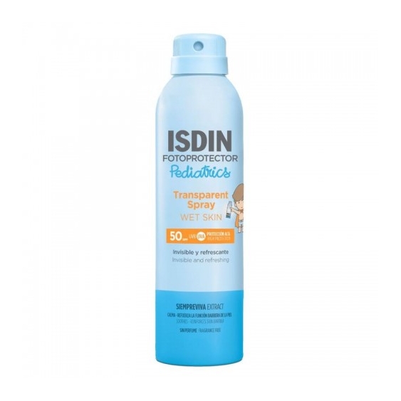 Isdin Fotoprotector Pediatrics Transparent Spray Wet Skin Spf 50 - Protezione Solare Per Bambini 250 Ml