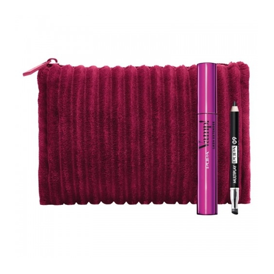 Pupa Kit Mascara Vamp Lash Extender  + Mini Matita Occhi Multiplay N. 09 Deep Black + Pochette Handy Bag
