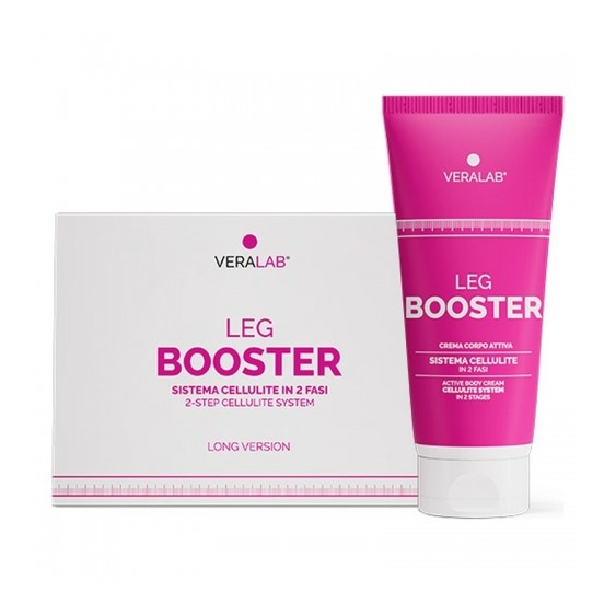 Veralab Leg Booster Long Version - Sistema Cellulite in 2 fasi Con Crema E Guaina Micromassaggiante Corsaro taglia M/L