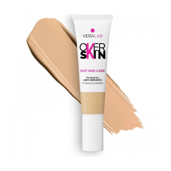 Veralab Overskin Mat And Care - Fondotinta Anti-Impurità  N. 08 Mocha