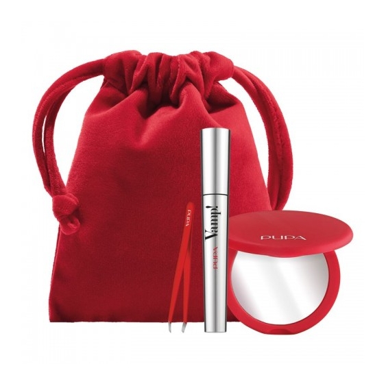 Pupa Kit Vamp Mascara N. 100 Extra Black + Pinzetta + Specchio + Smart Bag