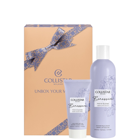Collistar Cofanetto Benessere Fico E Glicine - Crema-Latte Doccia 250 Ml + Burro Fondente Corpo 50 Ml