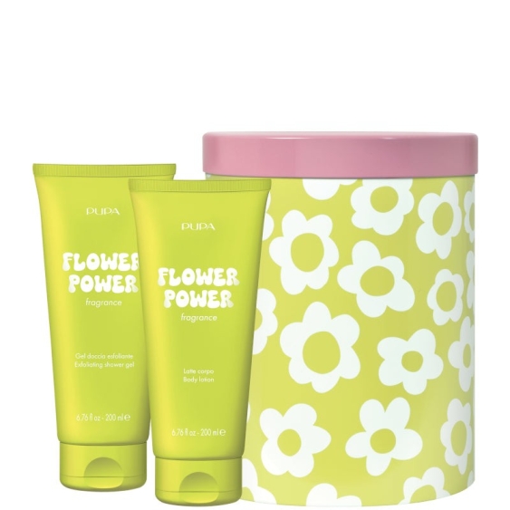 Pupa Kit Happy Box Flower Power - Gel Doccia Esfoliante 200 Ml + Latte Corpo 200 Ml