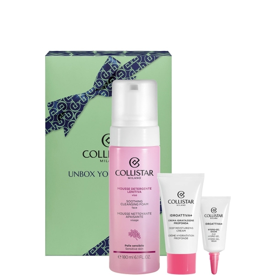 Collistar Cofanetto Idroattiva+ Mousse Detergente 180 ml + Crema Idratante 25 ml + Hydro-Gel Occhi 5 ml