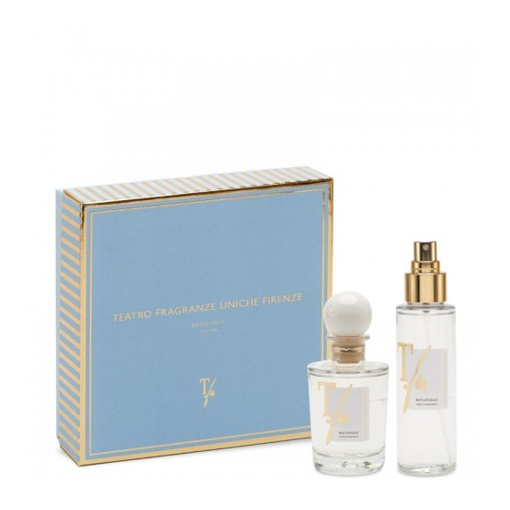 Teatro Fragranze Uniche Batuffolo Gift Box - Diffusore Ambiente Con Bastoncini 100 Ml + Profumatore Spray Per Tessuti 100 Ml