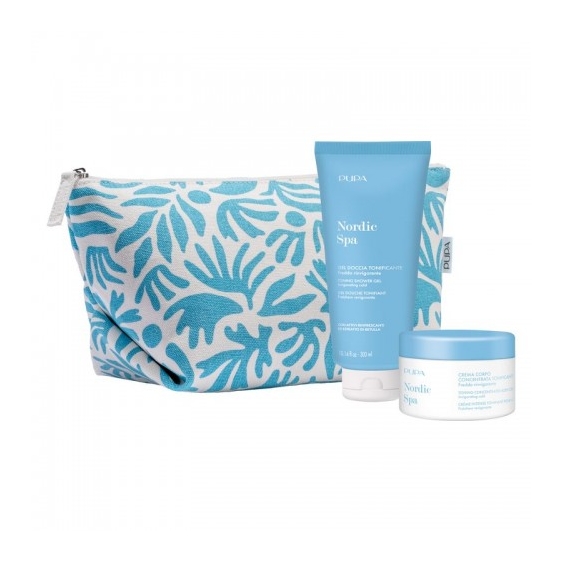 Pupa Nordic Spa - Crema Corpo 150 ML + Gel doccia Tonificante 300 Ml + Pochette