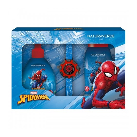 Naturaverde Spider Man - Sapone Liquido 250 Ml + Doccia Shampoo 250 Ml + Proiettore da Polso