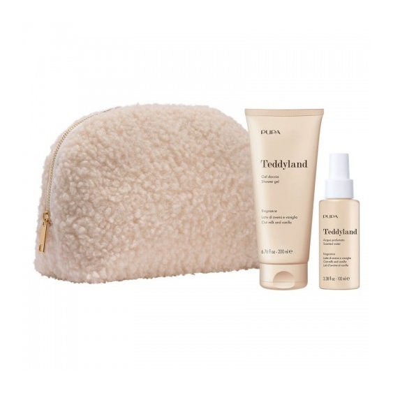 Pupa Teddyland Latte Di Avena E Vaniglia - Gel Doccia 200 Ml + Acqua Profumata 100 Ml + Pochette Big In Tessuto Teddy