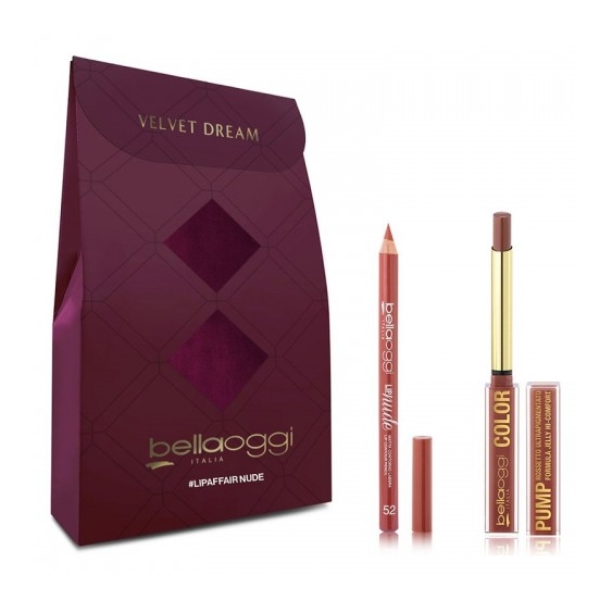 Bellaoggi Cofanetto Lipaffair Nude - Rossetto Effetto Jelly Color Pump N. 02 + Matita Labbra Lip Nude N. 052