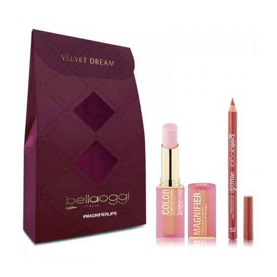 Bellaoggi Velvet Dream Magnifier Lips - Balsamo Labbra Color Magnifier N. 02 + Matita Labbra Lip Nude N. 052
