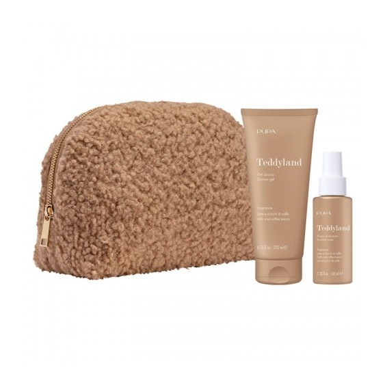Pupa Teddyland Latte e Chicchi di Caffè - Gel Doccia 200 Ml + Acqua Profumata 100 Ml + Pochette Teddy