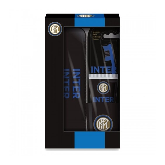 Inter Cofanetto con Spazzolino + Dentifricio + Bicchiere + Astuccio + Deodorante + Doccia Shampoo